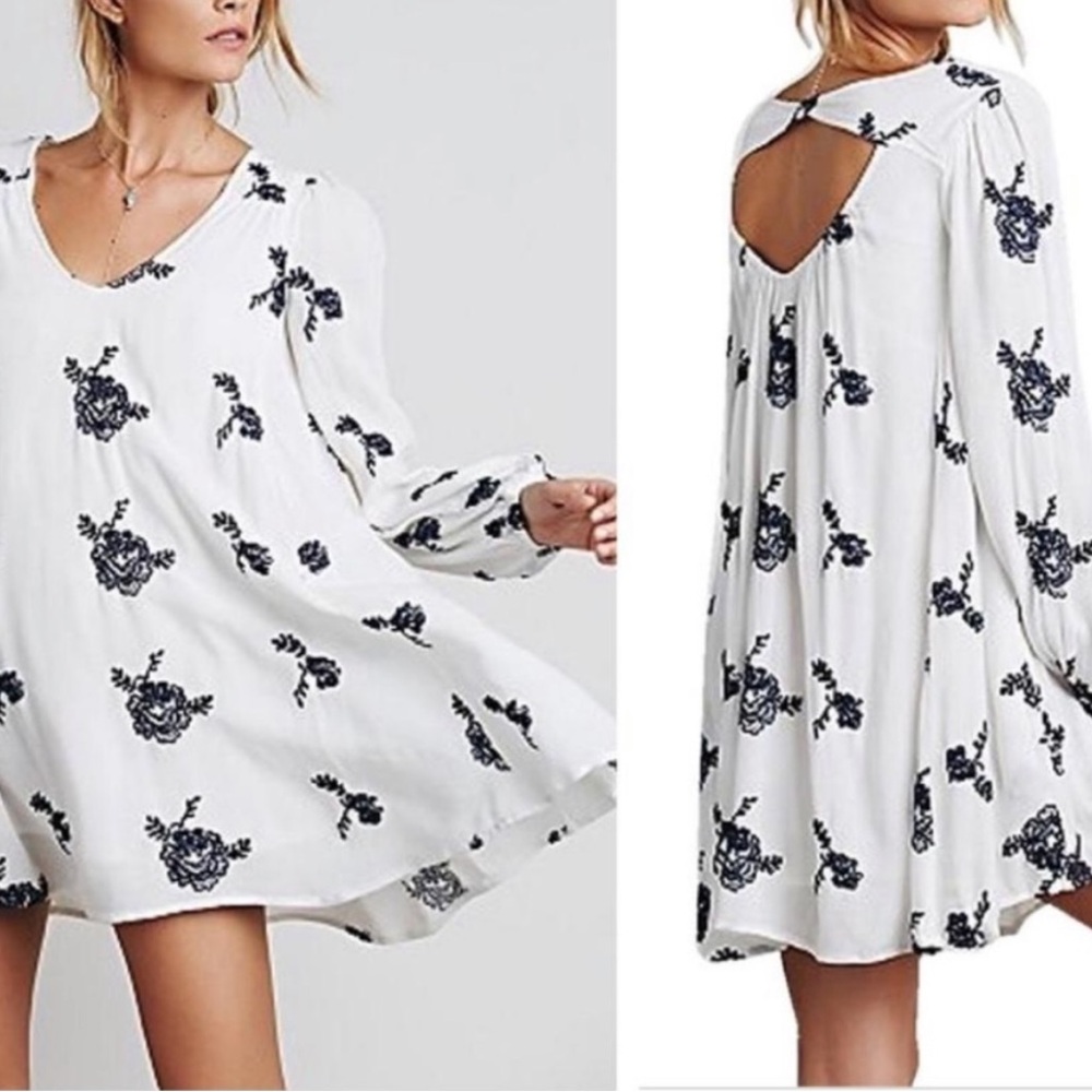 Free People Embroidered Austin Mini Dress